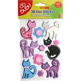 Bu-Bu STS040 3D Simli Eva Hayvanlar 24LÜ - Beyaz - Standart