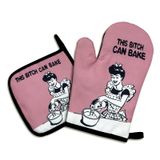 Bu Bxxch Can Bake, Komik Fırın Eldiveni ve Tencere Tutacağı 2'li Setler, Silikon Kaymaz Fırın Eldiveni, Kadınlar için Mutfak Hediyesi, Fırında Sevgilisi Hediyesi, Yeni Eve Taşınma Hediyeleri