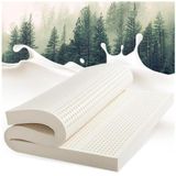 Bu Doğal Lateks Üst, Organik Lateks Yatak Üstü Beyaz Lateks Köpük Yatak Üstü | Ergonomik ve Çevre Dostu Kral, 2,5 cm, 150×220 cm (59x87 inç)