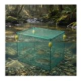 Bu Fishing Live Well, Yüzen Balık Sepeti, Kıyı, Tekne ve Rıhtım için Fermuarlı Üst Kısım Tutucu Ağ Depolama Kafesi (94x94x94cm)