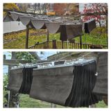 Bu geri çekilebilir dalgalı güneş tentesi, pergola çatılı, UV koruması için U şeklinde güneş tentesi, nefes alan kumaş, dış mekan için ayarlanabilir güneş koruması (B1,3 x U 11 m/G4,2