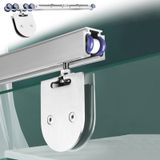 Bu sürgülü cam kapı rayı, yumuşak kilitli sönümleyici, ahır kapısı donanımı, çerçevesiz cam paneller için 8-12 mm, cep kapısı için çerçeve kiti