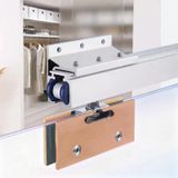 Bu Sürgülü Dolap Kapısı Hırdavat Sistemi, Duvar Braketli Sürgülü Duş Kapısı Rayı, 8-12 mm Temperli Cam Kapılar için (Gümüş-Beyaz,