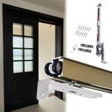 Bu Yavaş Kapanan Cep Kapı Sürgülü Parça Seti, Sessiz Kapanan Merdaneli Bypass Klozet Kapısı, 60 cm'den Geniş Kapılar için Tek Sürgülü Kapı Pisti (Şampanya, 144 inç/365,8 cm)