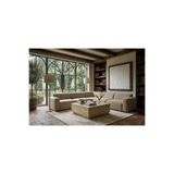 BUBBA HOME Modern Aura Traverten Desenli Kare Orta Sehpa 90x90 cm Krem Kurulum Gerektirmez