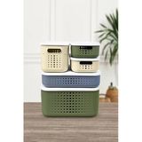 Bubble 5 Parca Asorti Dolap Ici Duzenleyici Storage Kapakli Sepet Corap Kiyafet Duzenleyici 5Prc-Set