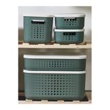 Bubble 5 Parca Yesil Dolap Ici Duzenleyici Storage Kapakli Sepet Corap Kiyafet Duzenleyici 5Prc-Set
