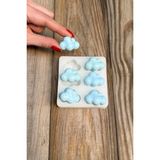 Bubble Bulut Mini Altılı Silikon Mum Kalıbı - Çok Renkli
