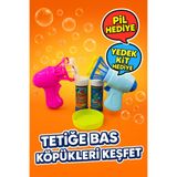 Bubble Gun Pilli Köpük Baloncuk Tabancası Pil ve Yedek Kit Hediyeli - Mavi