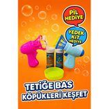 Bubble Gun Pilli Köpük Baloncuk Tabancası Pil Ve Yedek Kit Hediyeli