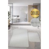 Bubble Krem Büyük Banyolar Için 2'li Banyo Paspas Seti Kaymaz Tabanlı Yıkanablir Klozet Takımı
