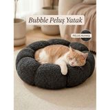 Bubble Pelüş Kedi Köpek Yatak - Gri - 50 cm