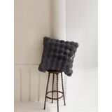 Bubble Tavşan Tüyü Çift Taraflı Gizli Fermuarlı Süper Soft Kırlent Kılıfı Antrasit 40x40 cm