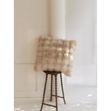 Bubble Tavşan Tüyü Çift Taraflı Gizli Fermuarlı Yumuşacık Kırlent Kılıfı Camel 40x40 cm