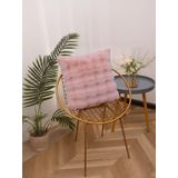 Bubble Tavşan Tüyü Çift Taraflı Gizli Fermuarlı Yumuşacık Kırlent Kılıfı Pembe 40x40 cm