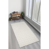 Bubble Tavşan Tüyü, Kaymaz Süet Taban, Süper Soft, Ultra Lüks, Yıkanabilir Halı, Beyaz, 80 x 300