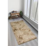 Bubble Tavşan Tüyü, Kaymaz Süet Taban, Süper Soft, Ultra Lüks, Yıkanabilir Halı, Camel-Eskitme, 80 x 150