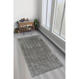 Bubble Tavşan Tüyü, Kaymaz Süet Taban, Süper Soft, Ultra Lüks, Yıkanabilir Halı, Gri, 100 x 160