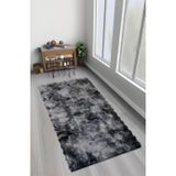 Bubble Tavşan Tüyü, Kaymaz Süet Taban, Süper Soft, Ultra Lüks, Yıkanabilir Halı, Gri-Eskitme, 80 x 300