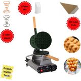 Bubble Waffle Makine Seti Kalpli - Gümüş