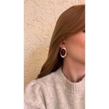 Bubbleatelier Bordo Taş Detay Lunna Küpe 4cm