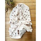 Bubbles Naturel Organik Pamuklu 80 x 85 cm Çift Kat Penye Bebek Battaniye Coconut