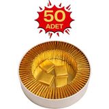 Bubi Çikolata Metal Kutuda Altın Sargılı Sütlü Madlen 50 Adet Ikramlık Çikolata
