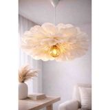 Bubi Home Lumi Bloom Beyaz Italyan Krapon Kağıdı El Yapımı Çiçek Avize,salon & Yatak Odası Aydınlatma