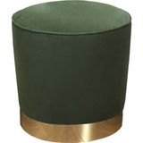 Bubi Parlak Gold Silindir Puf - Yeşil