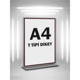 Bubi Studios Masa Üstü T Tipi A4 Pleksi Föylük Broşürlük Dikey A4 Föylük 20'li Paket
