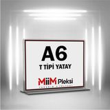 Bubi Studios T Tipi A6 Pleksi Föylük Broşürlük Yatay A6 Föylük 50'li Paket