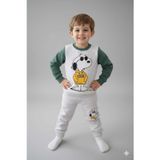 Bubiee Baby Erkek Çocuk Yeşil Snoopy Baskılı 3 İplik Şardonlu Alt Üst Eşofman Takımı Bir Beden Büyük Alınız .