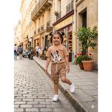 Bubiee Baby Kız Çocuk Camel Leopar Minnie Mouse Desenli Şortlu Tişört Takım Ikili Set - 4 – 5 Yaş - Çok Renkli