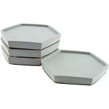 Bubigo Beton Bardak Altlığı Gri Mantar Tabanlı 4'lü Set 11,5 x 10 x 1,5 cm BTNMS-2018208 BTG-76