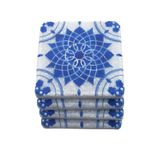 Bubigo MRBL-2020102 Mavi Desenli Mermer Bardak Altlığı