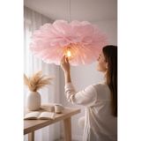 Bubihome Lumi Bloom Pudra Italyan Krapon Kağıdı El Yapımı Çiçek Avize,Salon & Yatak Odası Aydınlatma