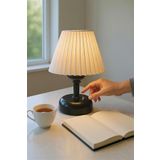Bubihome Pilli Led Abajur, Pileli Dekoratif Abajur Siyah Metal Gövde
