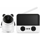 Bubitechh 720P Hd Ekranlı Bebek Monitörü – Gece Görüşlü Uzaktan Kontrollü Bebek Kamerası - Beyaz