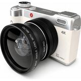 Bubitechh X90 64 Mp 4K Dijital Fotoğraf Makinesi 16X Zoom 3.0" IPS Macro ve Geniş Açı Lens - Beyaz
