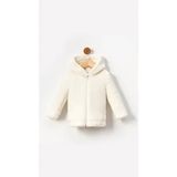 Bubito Bebek Çocuk Fermuarlı Kapüşonlu Peluş Welsoft Kışlık Hırka - Beyaz - 1 Yaş