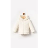 Bubito Fermuarlı Kapüşonlu Bebek Peluş Welsoft Kışlık Hırka-Beyaz