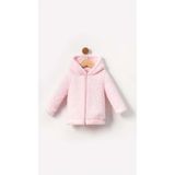 Bubito Fermuarlı Kapüşonlu Bebek Peluş Welsoft Kışlık Hırka-Pembe