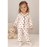Bubito Kalpli Kız Bebek Alt Üst 2'li Pijama Takım- Siyah Beyaz - Siyah - Beyaz - 6 - 9 Ay
