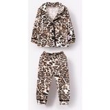 Bubito Leopar Desenli Kız Bebek Çocuk Alt Üst 2'li Pijama Takım-Çok Renkli - 1 Yaş