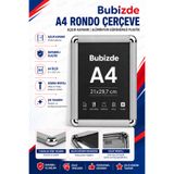 Bubizde A4 Rondo Çerçeve - Afiş Çerçevesi - Belge Çerçevesi - Açılır Kapanır Plastik Çerçeve