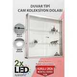bubizde Camlı Vitrin - Cam Dolap - Camlı Koleksiyon Vitrini - Duvar Tipi - Kupa Dolabı 100X100X20