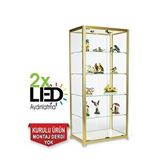 Bubizde Camlı Vitrin - Camlı Dolap - Camlı Koleksiyon Vitrini - Cam Raf - Kurulu Ürün 180x80x40