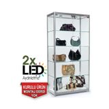 Bubizde Camlı Vitrin - Camlı Dolap - Camlı Koleksiyon Vitrini - Cam Raf - Teşhir Vitrini 175x70x30