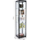 bubizde Camlı Vitrin - Camlı Dolap - Camlı Koleksiyon Vitrini - Teşhir Vitrini 175X30X30