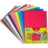 Bubu 20X30 Düz Yapışkanlı Eva 1.8 mm 10 Renk -EV0036 Elişi Kağıdı Paket 10 Adet Canlı Renkler